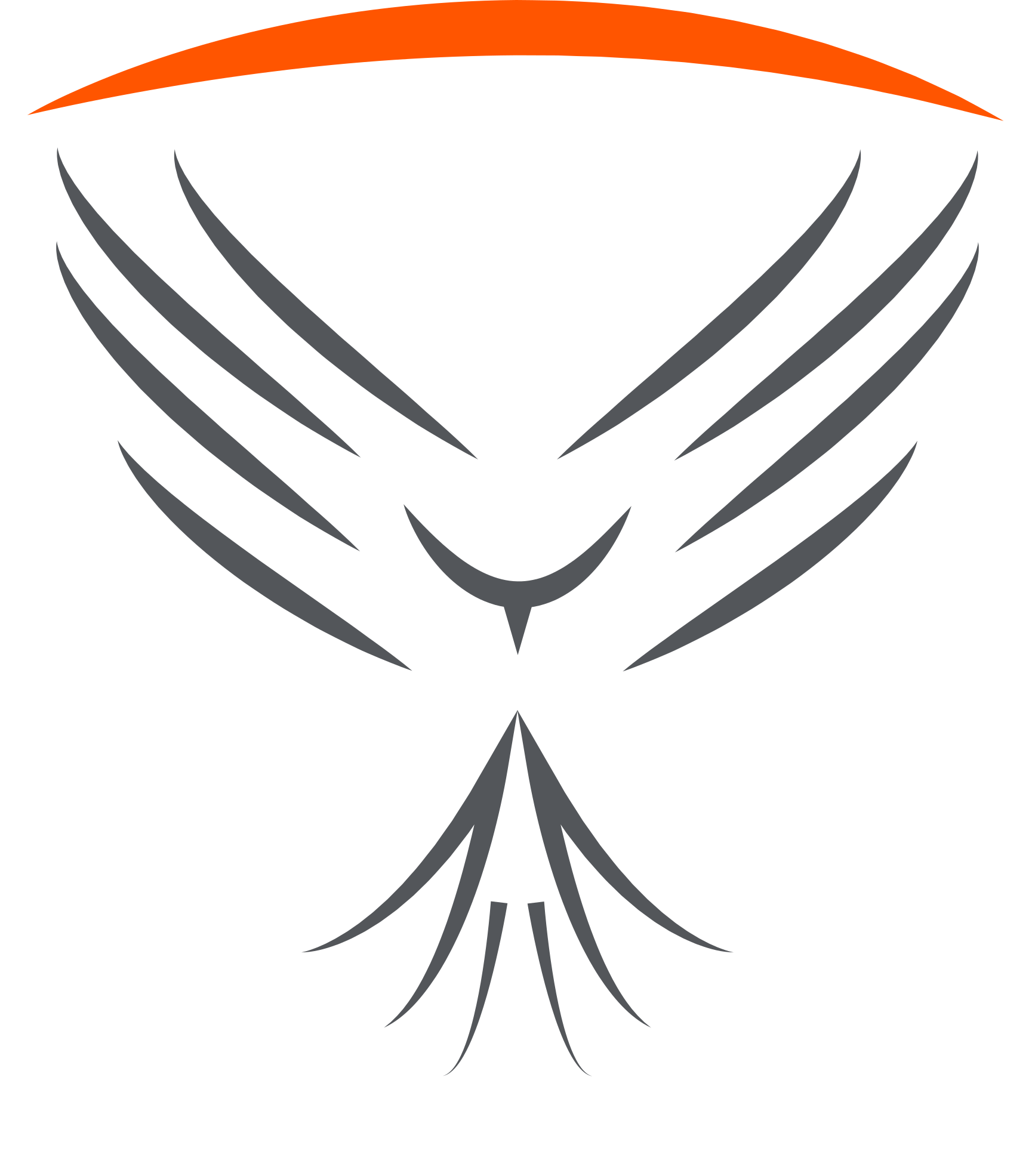 Shield with orange banner and emblazoned owl